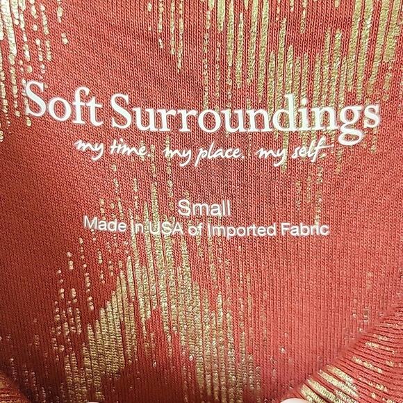 SOFT SURROUNDINGS Sz S Salmon Gold Alessandra Metallic Chevron Long Maxi Dress - Picture 13 of 14